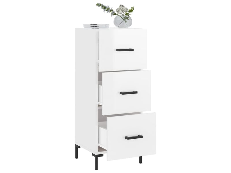  Buffet - bahut - meuble de rangement blanc brillant 34,5x34x90 cm bois d'ingénierie  - Conforama D