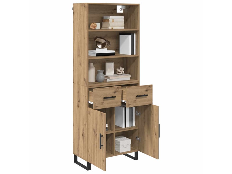  Haut armoire, armoire de rangement chêne artisanal 69,5x34x180 cm shl48060  - Conforama C