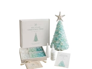 Kit diy arbre de noël en verre de mer – série d, décoration à réaliser soi-même