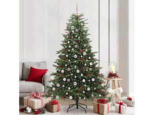 Sapin de noël - arbre de noël artificiel vert 210 cm pvc, métal et plastique