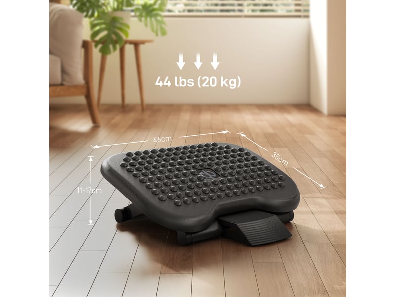  Repose-pieds ergonomique de bureau hauteur et inclinaison réglables noir 46 x 35 cm  - Conforama C