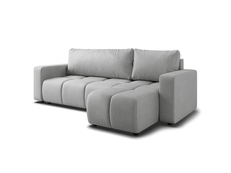  Canapé d'angle ramil, tissu peluche gris clair  - Conforama A