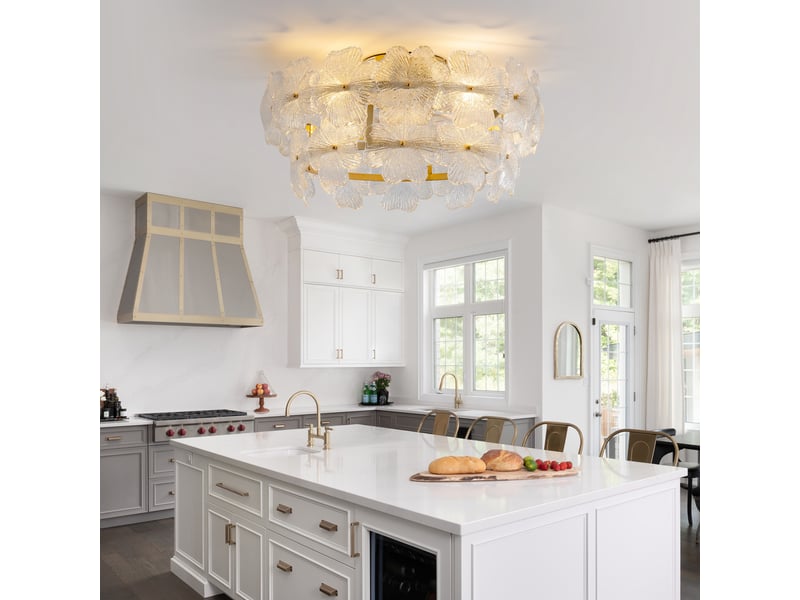  Ventilateur de plafond avec lustre cristal 52cm - plafonnier ventilateur pour salon, led 6 vitesses, moteur dc - doré  - Conforama B