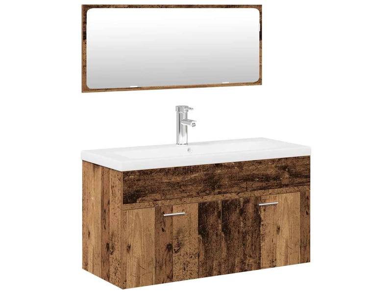 Ensemble de meubles salle de bain 3 pcs bois d'ingénierie cf63957 - Conforama A