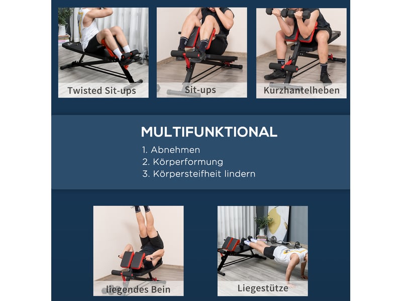  Banc de musculation réglable 146 x 64 x 73,5-85 cm noir en acier, trois positions d'inclinaison  - Conforama D