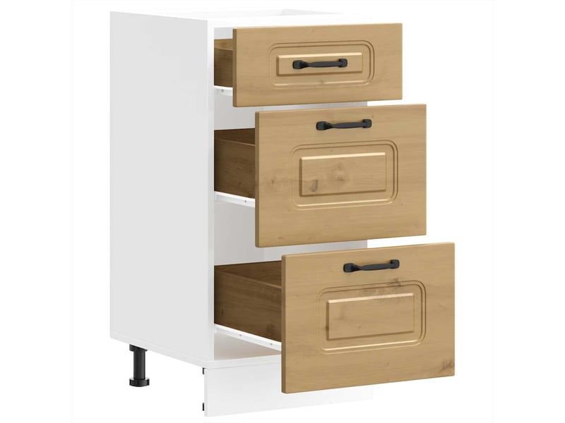 Meuble de rangement, armoire de cuisine kalmar chêne artisanal bois d'ingénierie shl1549 - Conforama D