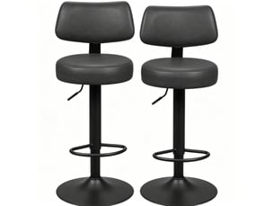 tabouret de bar assise réglable en hauteur <strong>OKWISH</strong> - gris hauteur d'assise 63 cm vendu Par paire