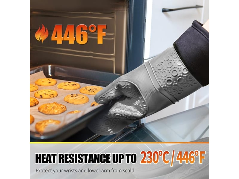  Lot de 6 maniques grises résistantes à la chaleur – silicone antidérapant - idéales pour cuisine et micro-ondes  - Conforama E