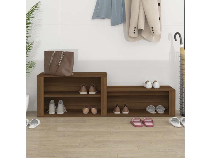  Meuble à chaussure | armoire à chaussures chêne marron 150x35x45cm bois d'ingénierie  - Conforama C