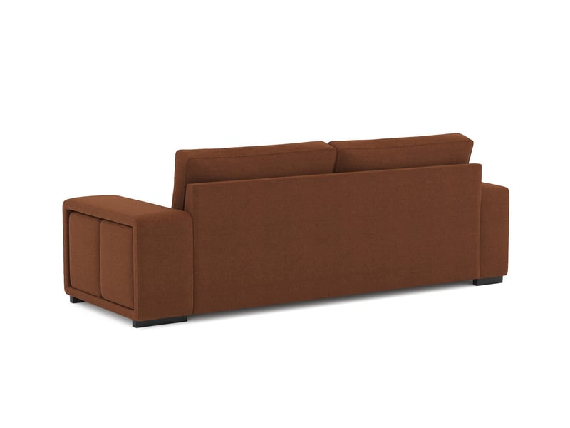 Canape droit convertible 3 places ZACK coloris terracotta - Conforama D