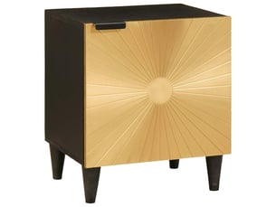 Table de chevet - cabinet de chevet - table de nuit 2 pièces noir et or 40 x 33 x 46 cm