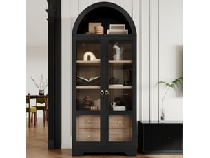 Buffet 2 porte(s) 2 tiroir(s) <strong>DESMIU</strong> <strong></strong> - 76.2 cm coloris noir