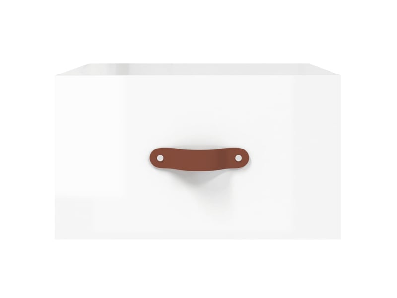  Lot de 2 tables de chevet - cabinet de chevet - table de nuit murales blanc brillant 35x35x20 cm  - Conforama C