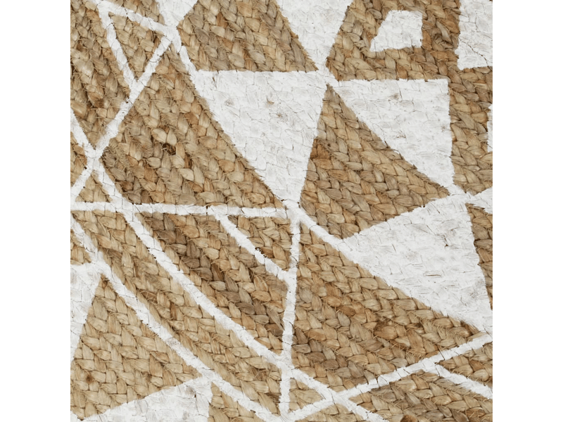  Tapis fait à la main jute avec imprimé blanc 90 cm - comfortxl 133695 - Conforama C
