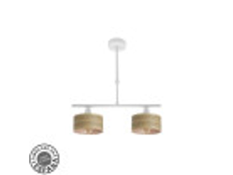  Lampe de plafond fabrilamp gilda blancbois clair 2 x e14 hauteur réglable 39-56 cm 43x14 cm 190352085 - Conforama B
