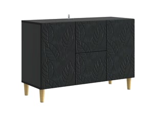 Buffet - bahut - meuble de rangement noir 89 x 34,5 x 60 cm bois d'ingénierie