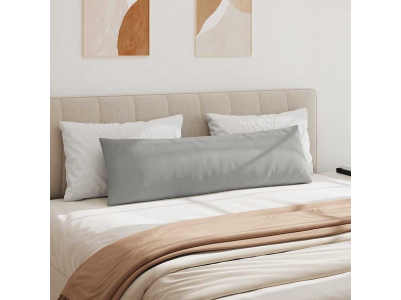 Lot de 2 coussins de canapé, coussins décoratifs tissu gris clair 145 x 40 cm cf58833 - Conforama D
