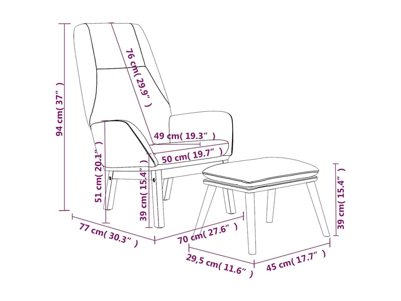  Vidaxl chaise de relaxation avec repose-pied jaune moutarde tissu  - Conforama C