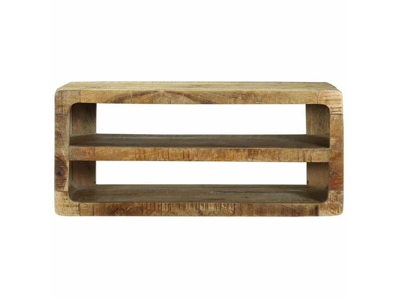  Meuble tv - banc tv - meuble de rangement marron 80 x 32 x 36 cm bois de manguier massif  - Conforama C