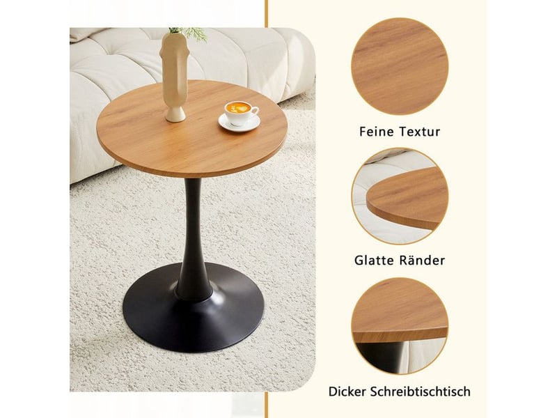 Table d'appoint - ronde - mdf et métal - style contemporain - capacité 120 kg 60x60x72cm - Conforama C