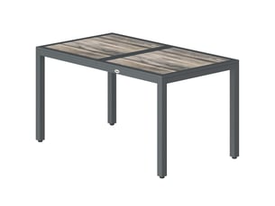 Table de jardin 4 à 6 personnes effet bois gris foncé 140 x 80 x 72 cm