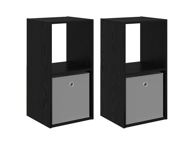  Table de chevet - cabinet de chevet - table de nuit 2 pc chêne noir 35 x 32 x 68,5 cm  - Conforama A