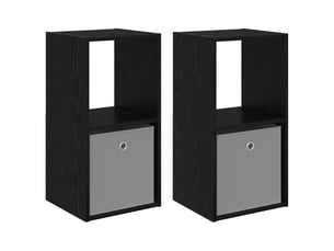 Table de chevet - cabinet de chevet - table de nuit 2 pc chêne noir 35 x 32 x 68,5 cm