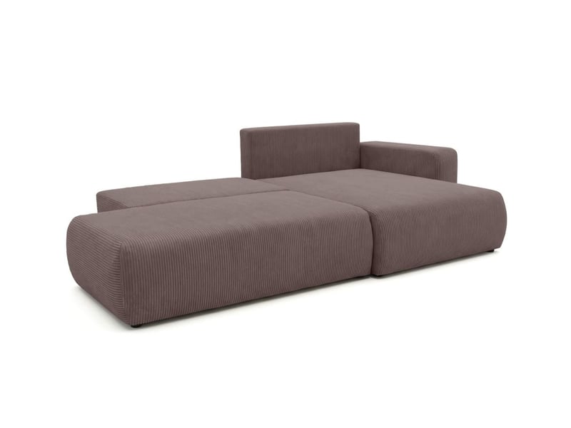 Canapé d'angle max réversible et convertible 5 places alya en velours côtelé - marron glacé ALYA - Conforama E