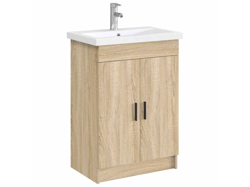  Lavabo de salle de bains chrome 61x40x16.5 cm métal  - Conforama C