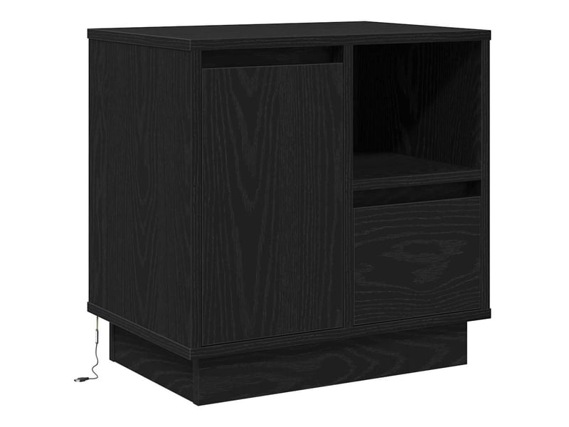  Table de chevet - cabinet de chevet - table de nuit 2 pc chêne noir 50 x 34,5 x 50 cm.  - Conforama E