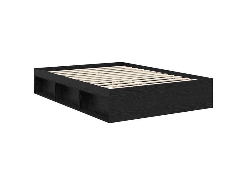  Lit double- lit adulte -  cadre de lit noir 150 x 200 cm bois de pin massif  - Conforama D