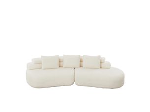 Canapé modulable 3 places 2 pièces en chenille beige