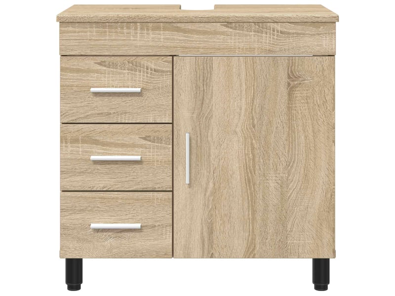 Unité de vanité de salle de bain, meuble de rangement chêne sonoma 60x35x60 cm shl5813 - Conforama E