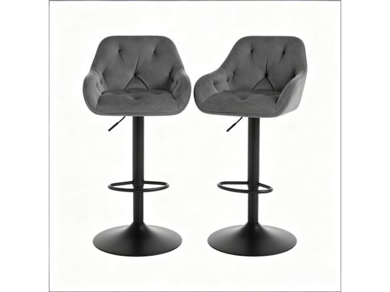 Tabourets de bar avec dossier – lot de 2, hauteur comptoir, confortables, pour bar, cuisine et salle à manger - Conforama A