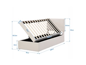 Lit mezzanine 90x200 cm <strong></strong>  <strong></strong> coloris beige