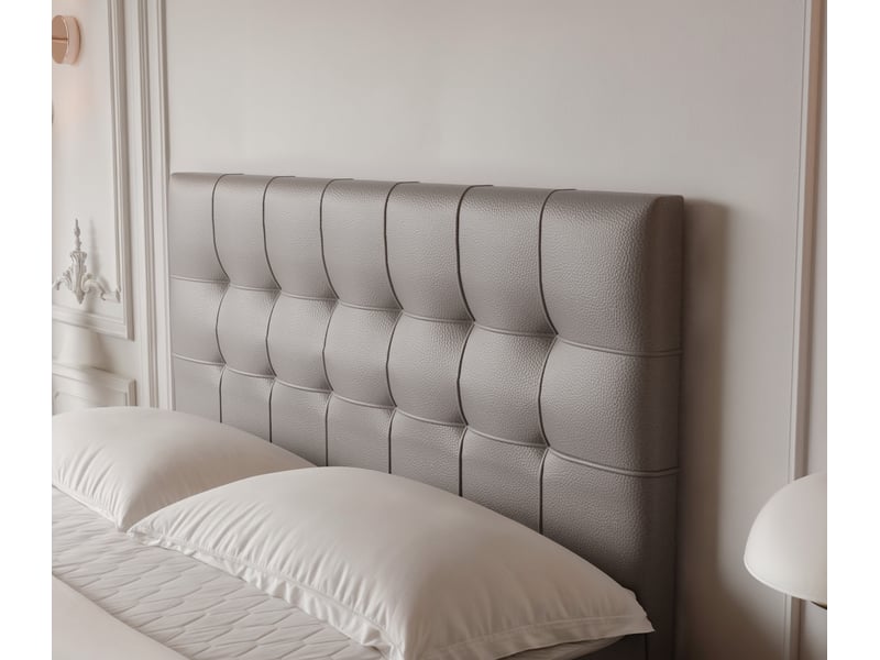 Lit adulte imperial - 160x200 cm - matelas ressorts + surmatelas - coffre de rangement - éco-cuir résistant gris IMPERIAL - Conforama D