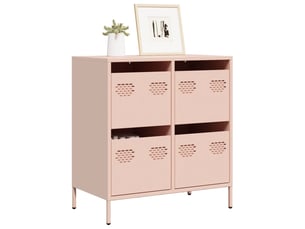 Buffet - bahut - meuble de rangement rose 68x39x73,5 cm acier laminé à froid