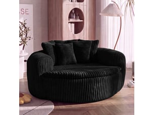 Fauteuil fixe TCQPZ Velours côtelé noir vendu A l'unité
