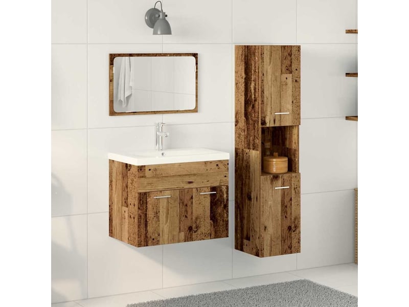 Ensemble de mobilier de salle de bain 4 pièces marron cf64553 - Conforama B