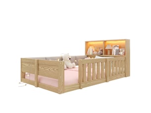 Lit avec rangement 90x200 cm <strong>HAUSS SPOLE</strong>  <strong></strong> coloris naturel
