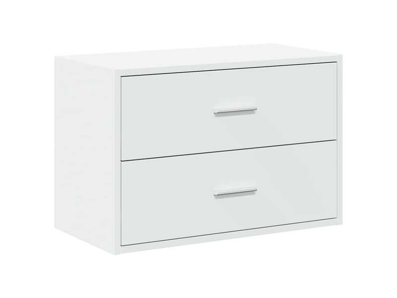  Armoire à tiroirs, commode avec 2 tiroirs blanc 60x31x40 cm bois d'ingénierie  - Conforama A