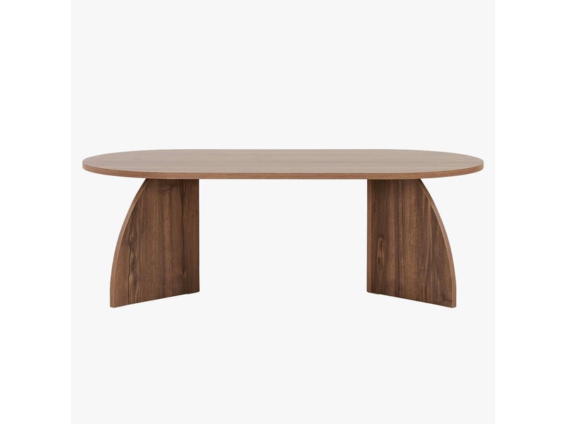  Table basse ovale couleur bois foncé 120 cm  - Conforama C