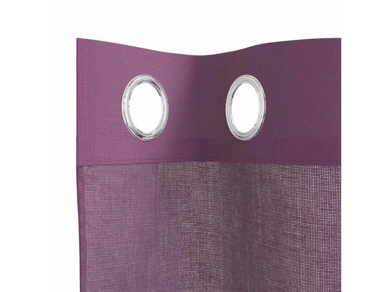 Lot de 2 rideaux en voile, voilages avec œillets violet 140x175 cm cf44437 - Conforama E
