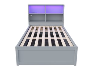 Lit coffre 90x200 cm MAISONORA coloris gris