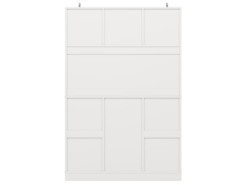  Buffet de cuisine blanc 4 portes, 2 tiroirs, étagères réglables, rangement vin  - Conforama D