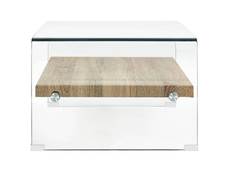  Table basse | table de salon clair 98x45x31 cm verre trempé shl7592  - Conforama C
