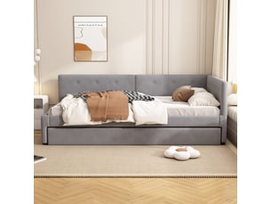 Lit gigogne 90x200 cm <strong>OXEZA</strong>  <strong></strong> coloris gris
