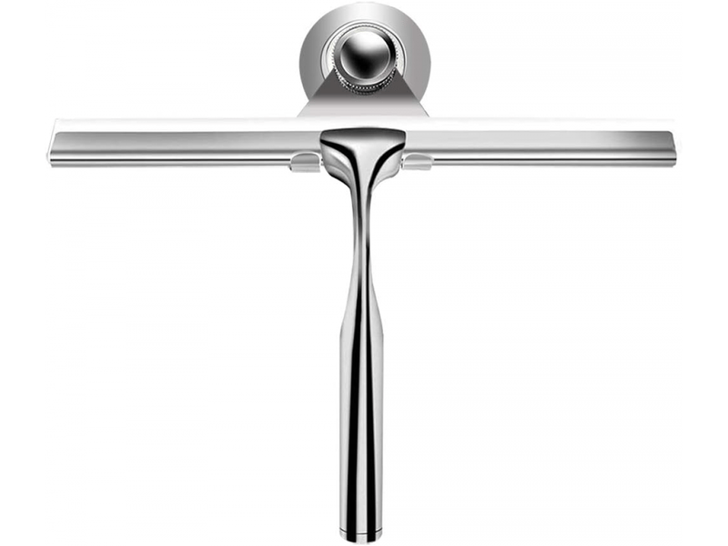  Grattoir à vitres en acier inoxydable argenté, 1 pièce, pour nettoyage de vitres de douche et miroirs de salle de bain  - Conforama A