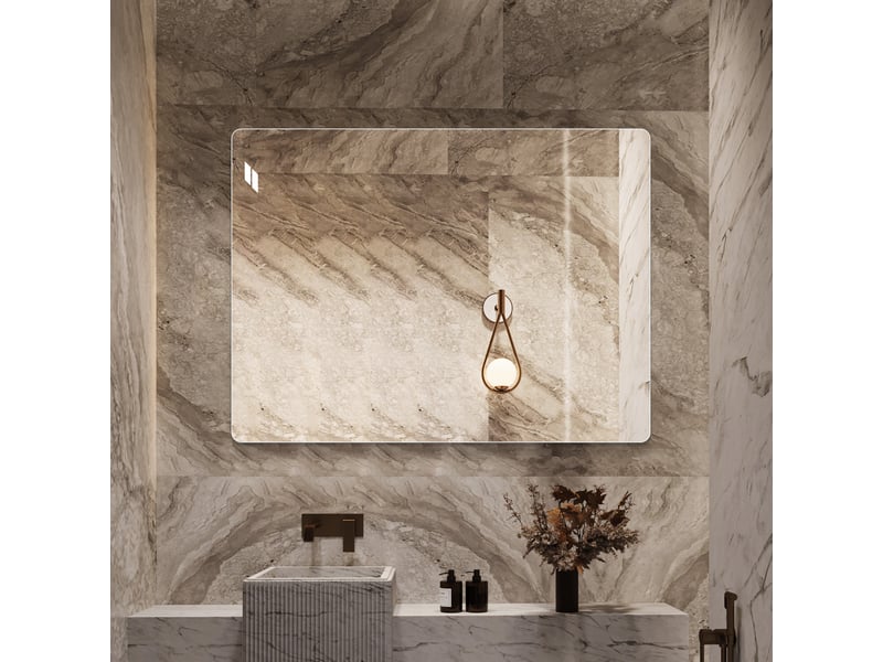  Miroir mural sans cadre 100x75 cm argenté à installer horizontalement ou verticalement  - Conforama E
