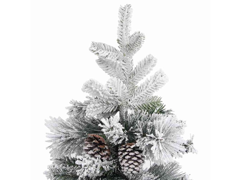  Sapin de noël, arbre de noël à flocons de neige et pommes de pin 225 cm pvc et pe  - Conforama E